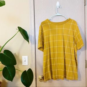 TARGET ORIGINAL USE Pin Stripe Plaid Mustard Tee